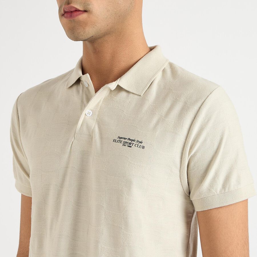 Men's Collared Half Sleeves T-Shirt , Light Grey, large image number null