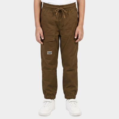 Boys' Olive Green Regular Fit Cargo Jogger Trousers