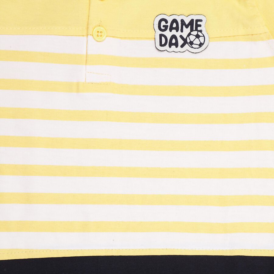 Boys' 100% Cotton Woven Baba Suit , Yellow, large image number null
