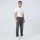 Men's Grey Regular Fit Washed Jeans, Light Grey, small