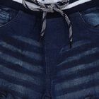 Boys' Dark Indigo Blue Relaxed Fit Monster Embroidered Jeans, मध्यम नीला, small image number null