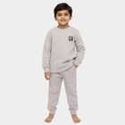 Boys' Ash Grey Round Neck Quilted Baba Suit, मिश्रित हल्का ग्रे, small image number null