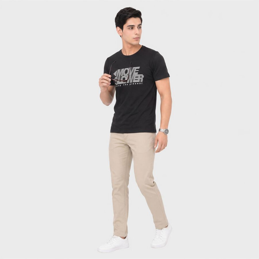 Men's Dark Grey Round Neck Regular T-Shirt, Dark Grey, large