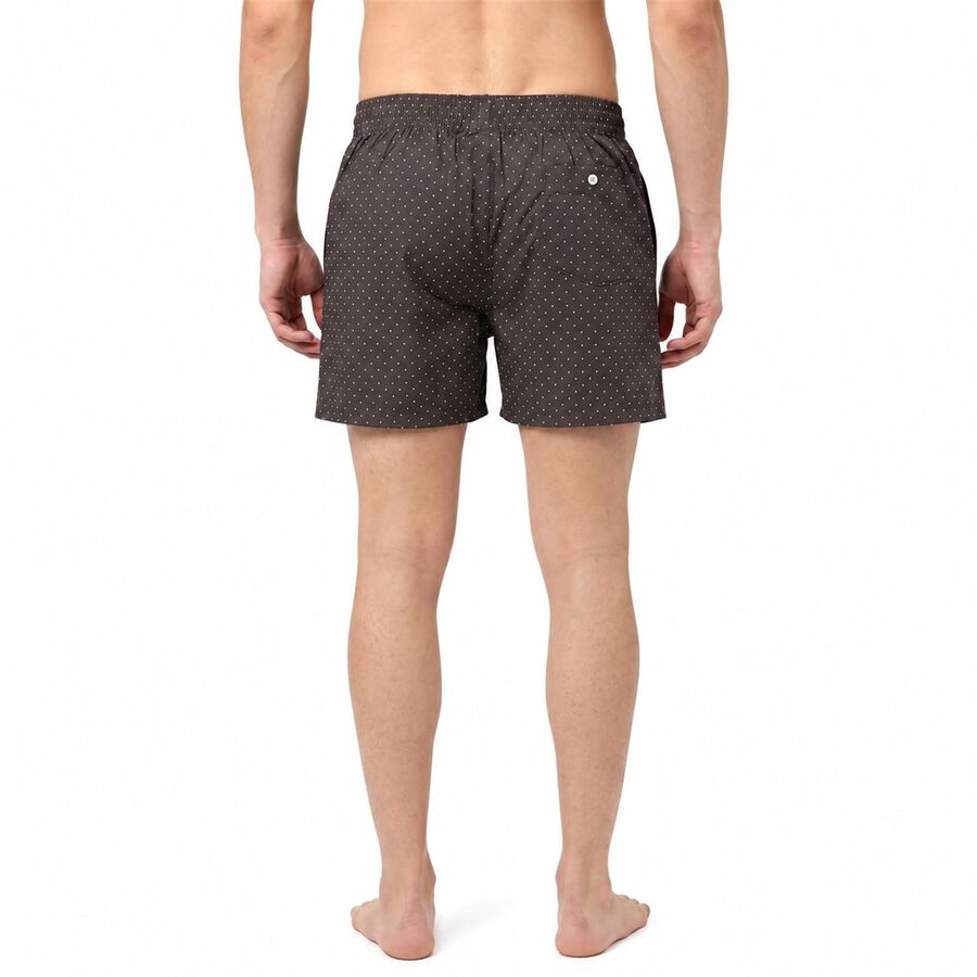 Men's Grey Relaxed Fit Micro Dot Printed Boxers, Dark Grey, large