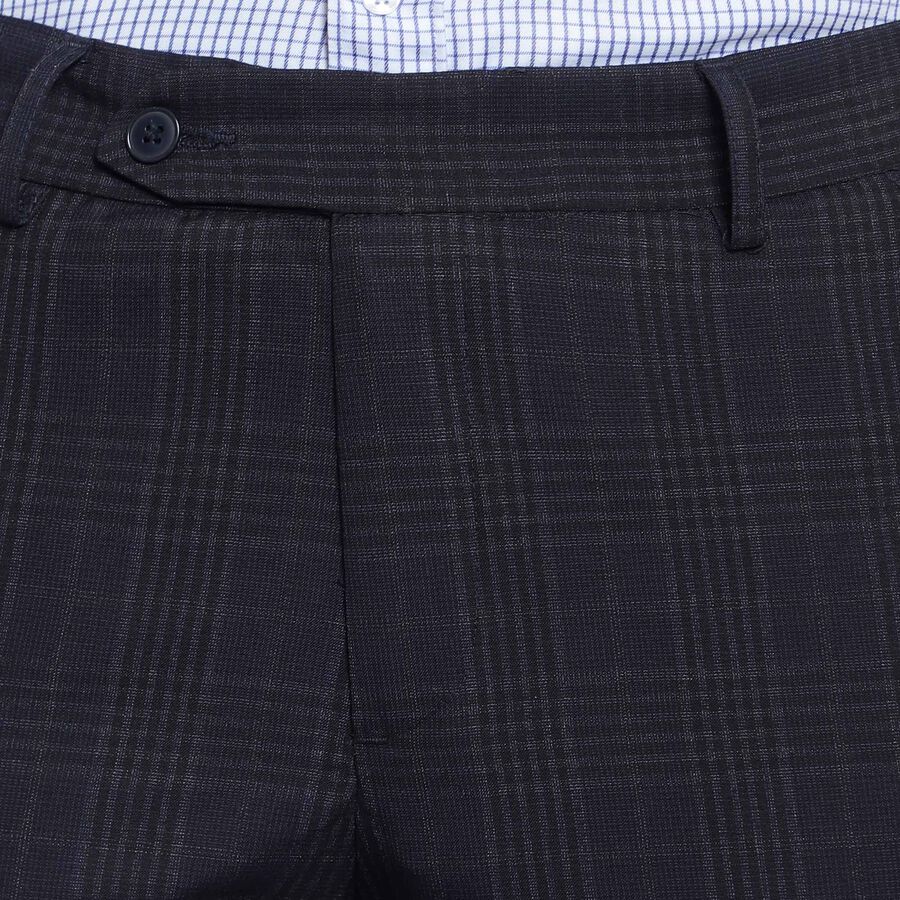 Checks Formal Trousers, Navy Blue, large image number null