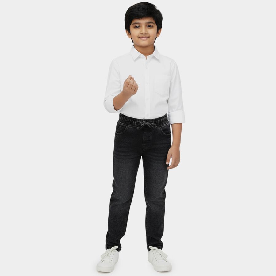 Boys' Charcoal Regular Fit Jeans, Charcoal, large