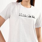 Women's Soft White Round Neck Casual T-Shirt, Ecru Melange, small