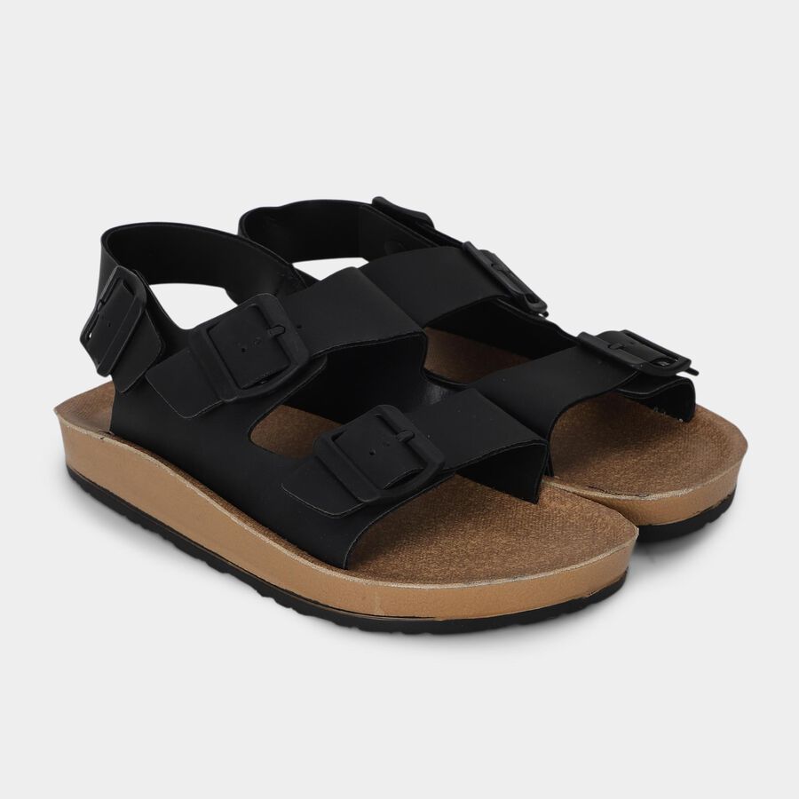 Men's Sandal, काला, large