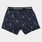 Boys' Navy Cotton Regular Fit Printed Briefs, Navy Blue, small