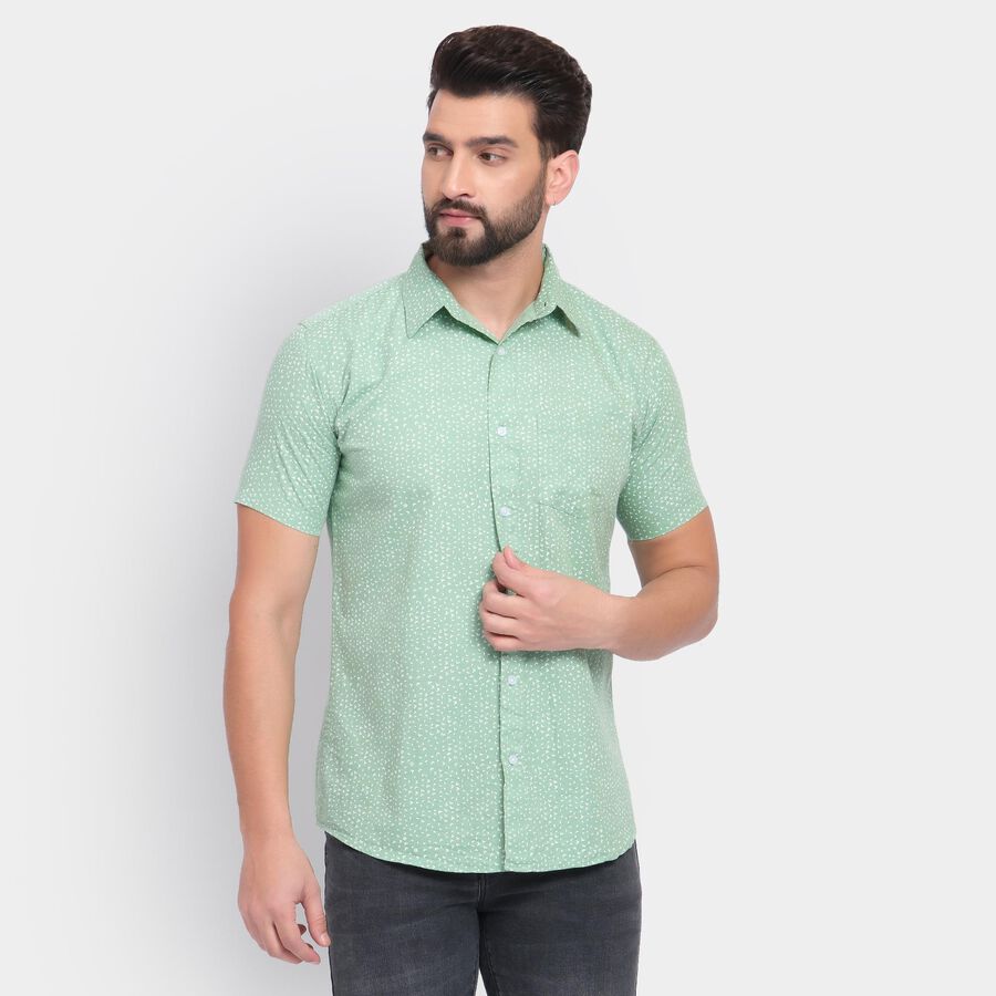 Men's 100% Cotton Casual Shirt , हल्का हरा, large