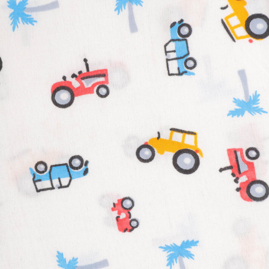 Boys All Over Print Night Suit, White, large image number null