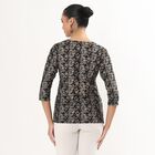 Women's Black Round Neck Printed Kurti, Black, small image number null