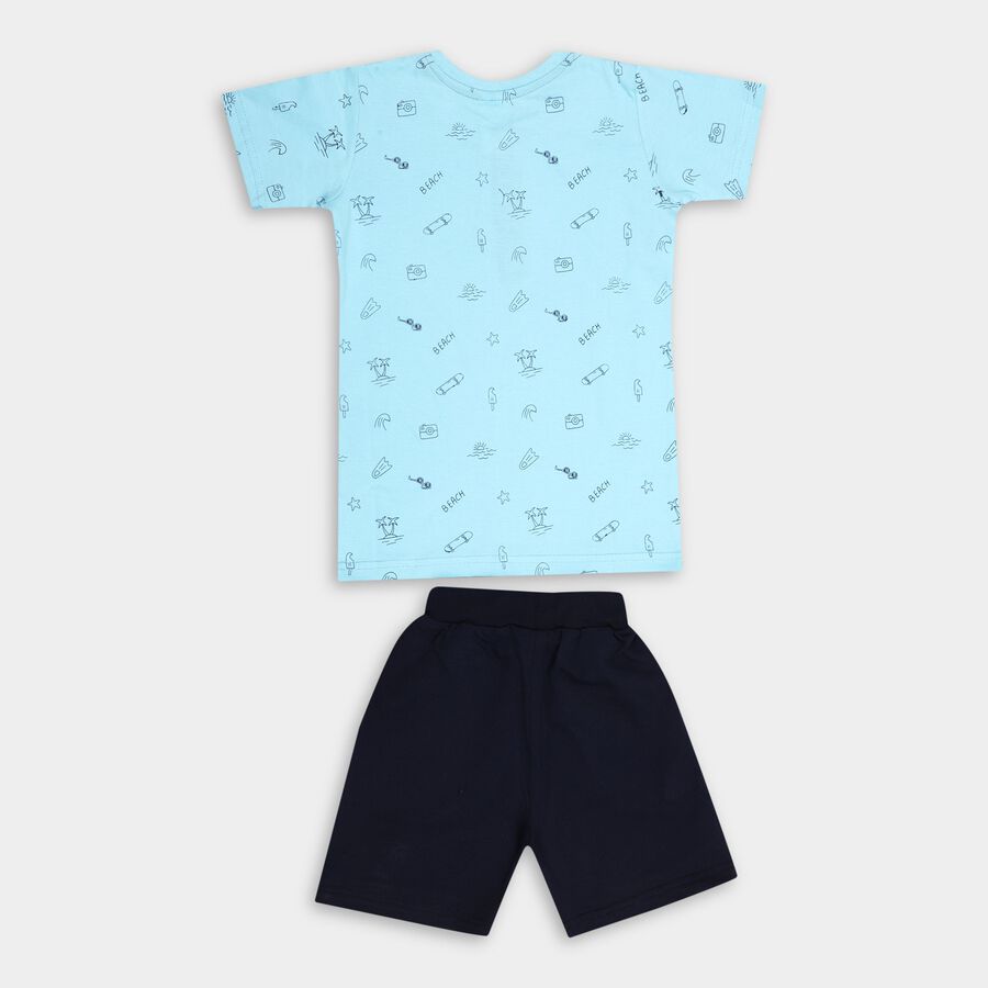 Boys' 100% Cotton Knit Baba Suit, Light Blue, large image number null