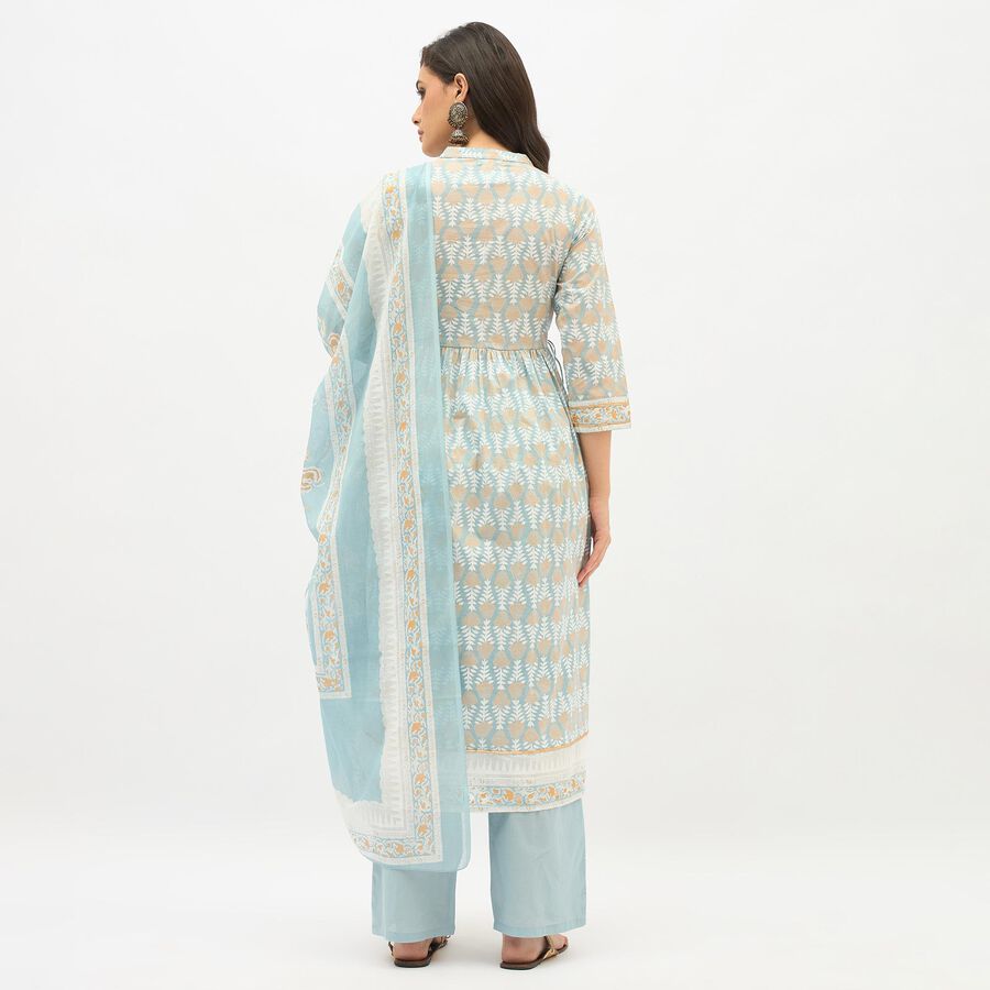 Ladies' 100% Cotton Kurta, Light Blue, large image number null