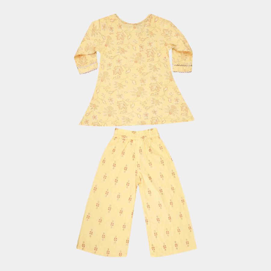 Girls Printed Fusion Clothing Set, Yellow, large image number null