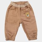 Infants Beige Regular Fit Jogger Trousers, गहरा पीला, small