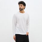 Men's Snow White Crew Neck Casual T-Shirt, White, small image number null