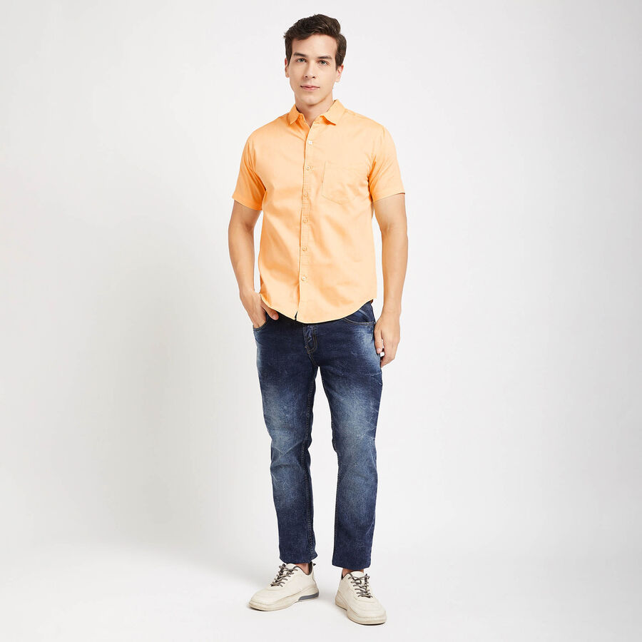 Solid Casual Shirt, Yellow, large image number null
