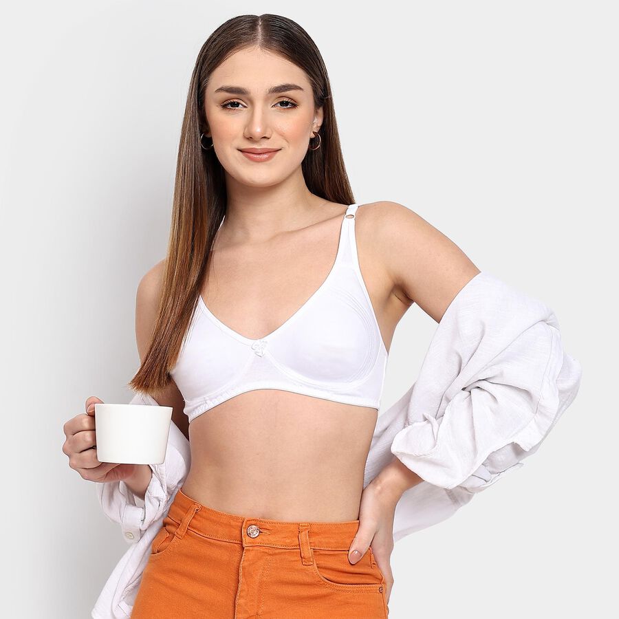Ladies' Bra , White, large image number null