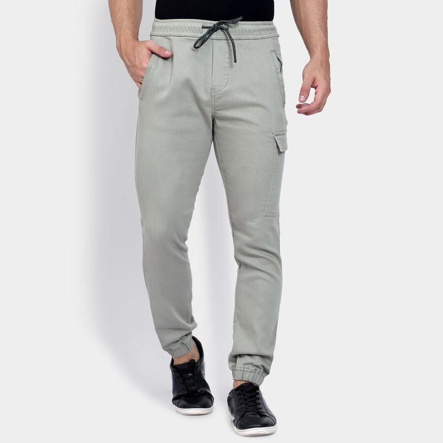 Men's Slim Fit Casual Trousers , हल्का हरा, large image number null