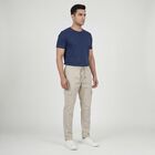 Men's Beige Slim Fit Casual Trousers, Beige, small