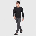Men's Black Long Sleeve Thermal, काला, small
