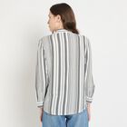 Ladies'  Stripes Shirt, मध्यम नीला, small image number null
