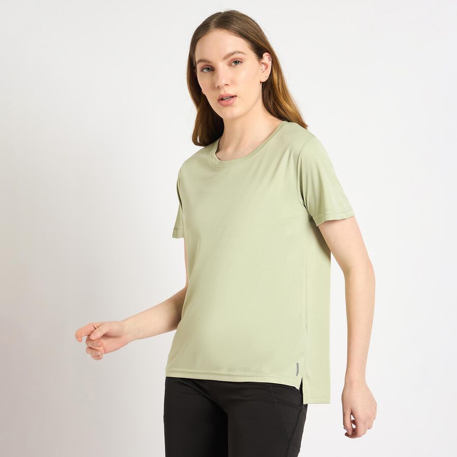 Ladies' Round Neck T-Shirt , Light Green, large