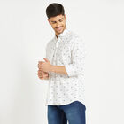 Cotton Printed Casual Shirt, White, small image number null