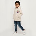 Boys Light Beige Hooded Neck Casual Sweatshirt, गहरा पीला, small image number null