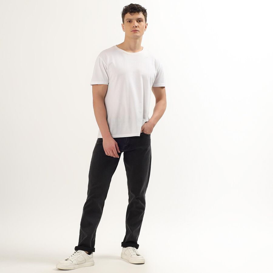 Men's Charcoal Black Slim Fit Five-Pocket Jeans, Dark Grey, large image number null