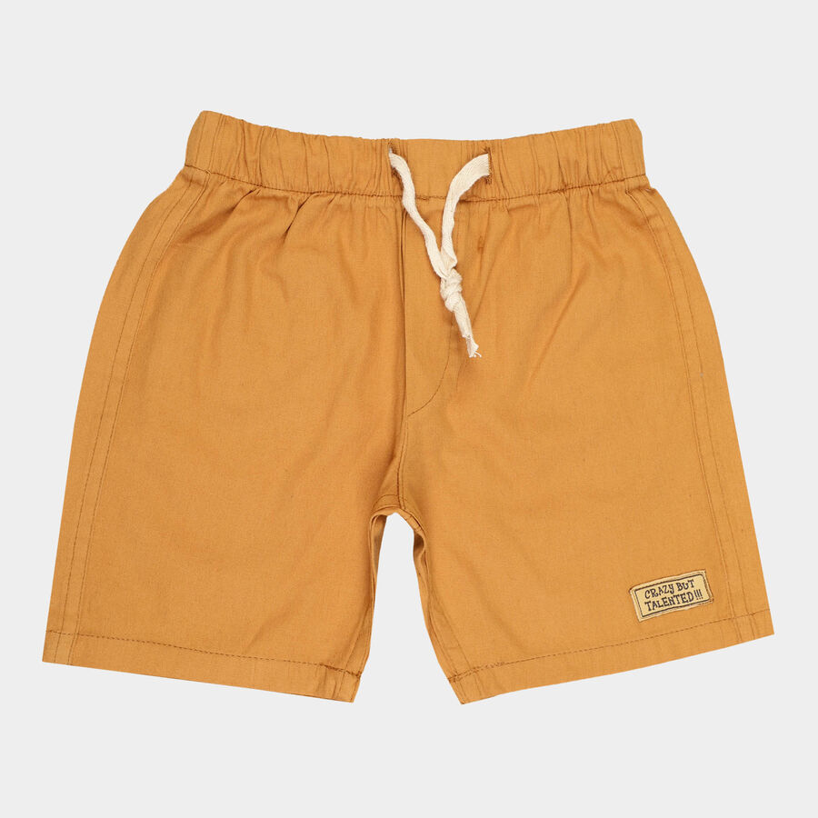 Boys Cotton Solid Bermuda, भूरा, large image number null