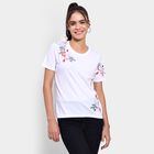 Ladies' Round Neck T-Shirt , सफ़ेद, small image number null