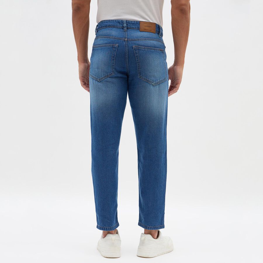 Men's Medium Blue Straight Fit Jeans, Mid Blue, large image number null