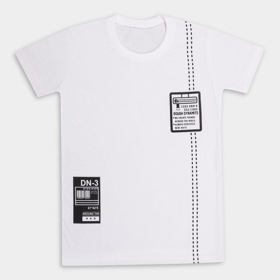 Boys' Half Sleeves T-Shirt , सफ़ेद, large image number null