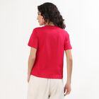 Women's Bright Fuchsia Cotton Round Neck Casual T-Shirt, रानी (फ्यूशिया), small