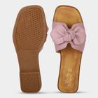 Women's Purple Bow Slip-On Slide Sandals, Purple, small