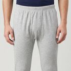 Men's Grey Ribbed Long Johns Thermal, मिश्रित हल्का ग्रे, small