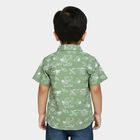 Infants Olive Green Cotton Half Sleeve Classic Collar Casual Shirt, Olive, small
