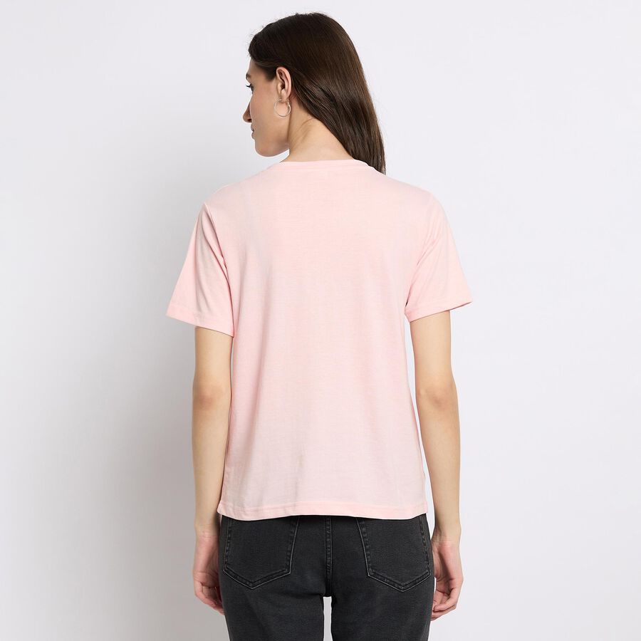Ladies' Round Neck T-Shirt , हल्का गुलाबी, large image number null