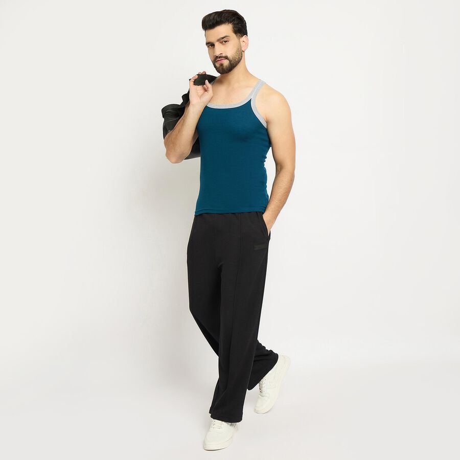Men's 100% Cotton Gym T-Shirt , टील ब्लू, large