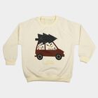 Boys Off White Round Neck Pullover Sweatshirt, ऑफ व्हाइट, small