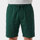 Men's Green Regular Fit Drawstring Jamaican Shorts, हल्का हरा, small