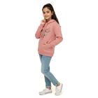 Girls Muted Dusty Pink Hooded Neck Casual Sweatshirt, Pink, small image number null