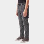 Boys' Black Relaxed Fit Cargo Jeans, Black, small
