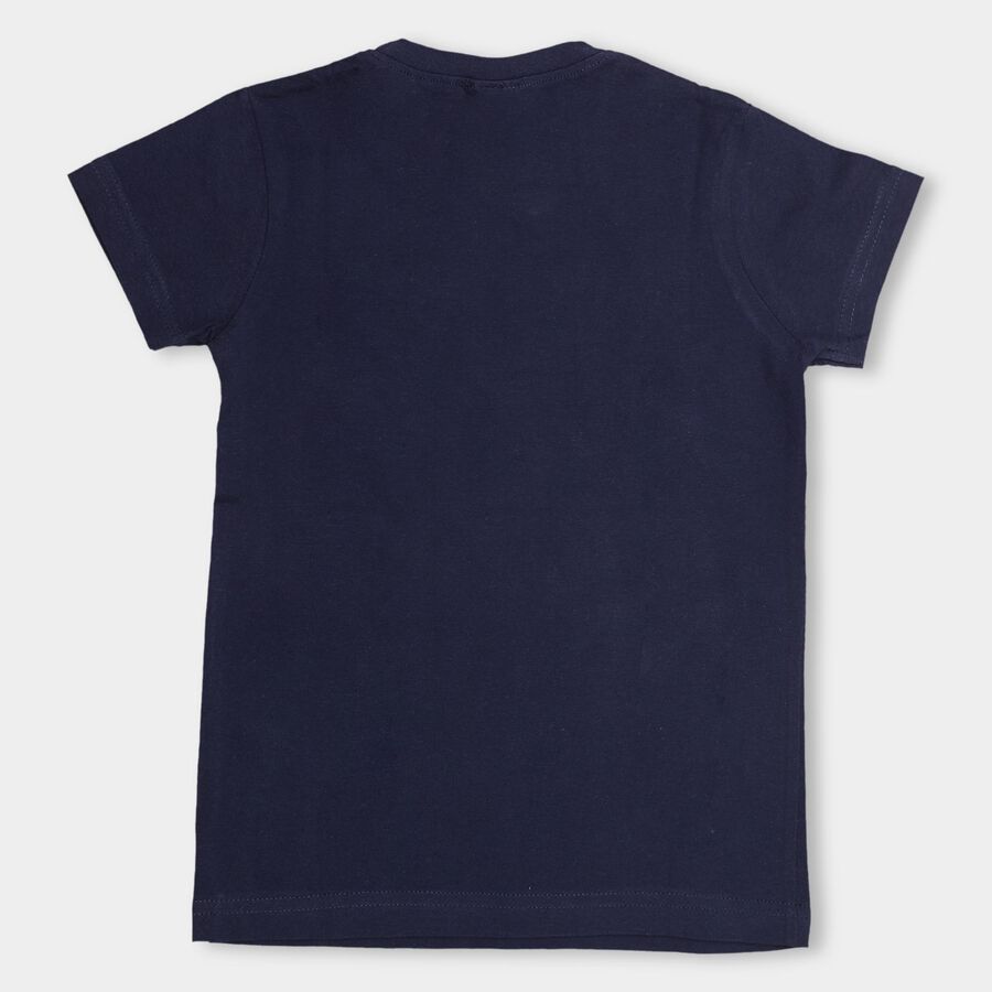 Boys' 100% Cotton Half Sleeves T-Shirt , Navy Blue, large image number null