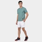 Men's Teal Round Neck Athleisure T-Shirt, Aqua, small