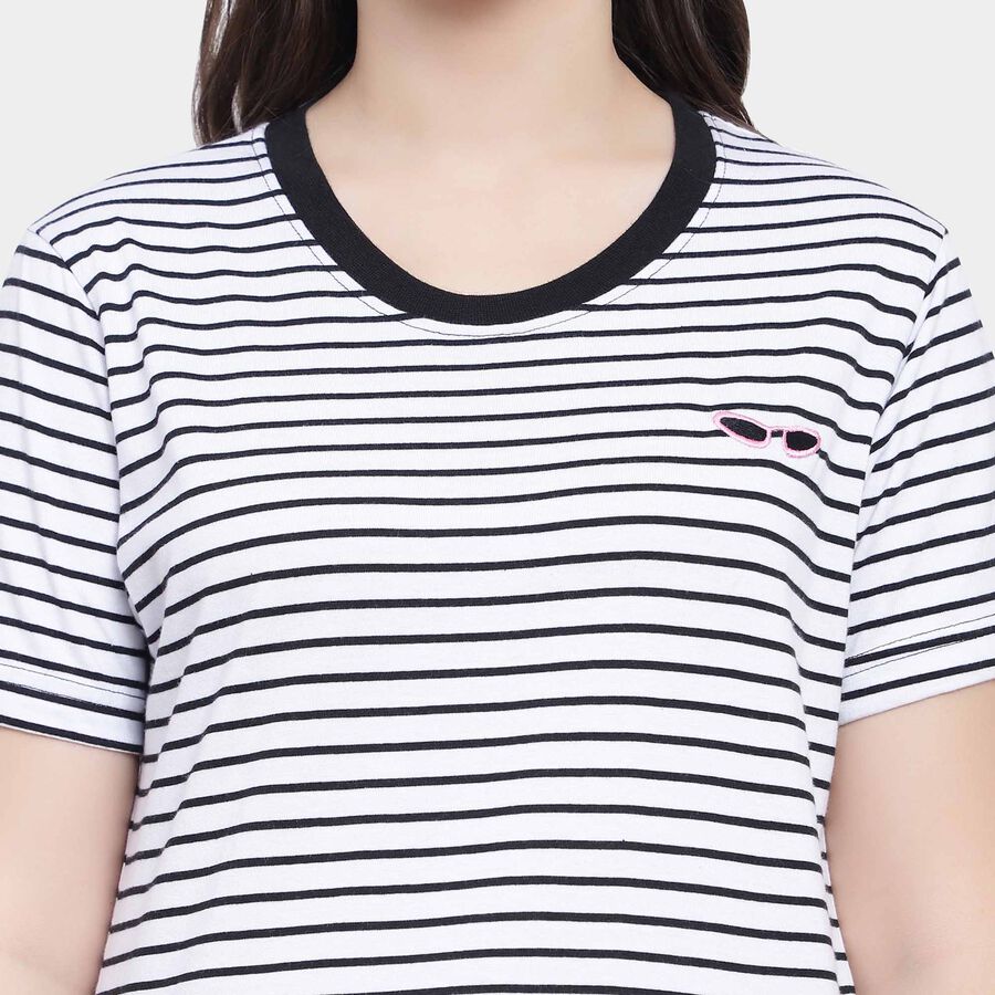 Round Neck T-Shirt, Black, large image number null