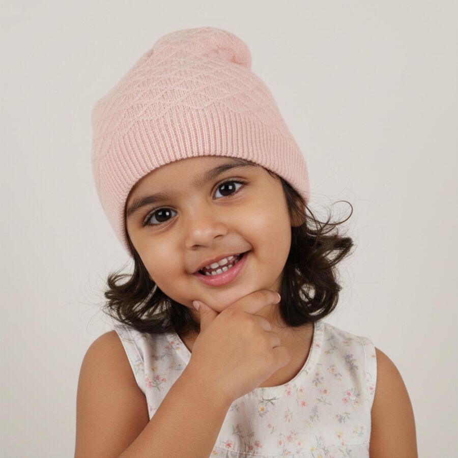 Girls' Winter Cap, Light Pink, large image number null