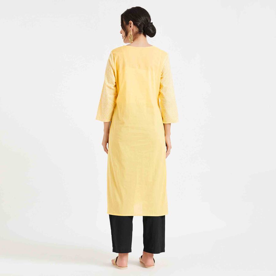 Embroidered Kurta, Yellow, large image number null